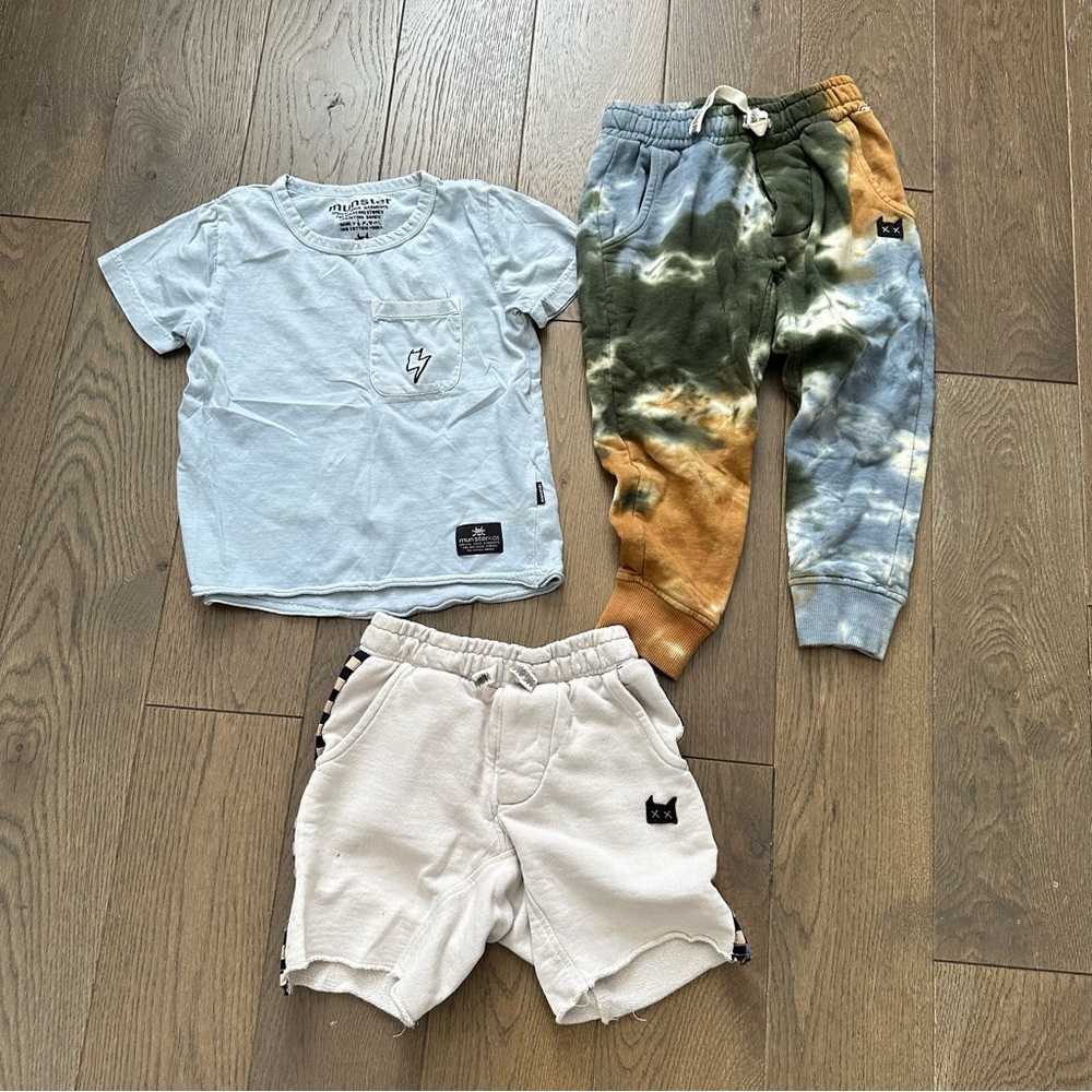 Munster Cream Kids Shorts, joggers and tee bundle